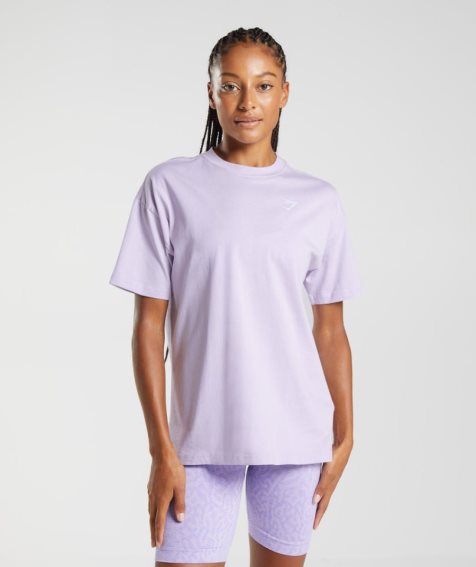 Women's Gymshark Training Oversized T-Shirts Light Purple | NZ 1CKEMZ